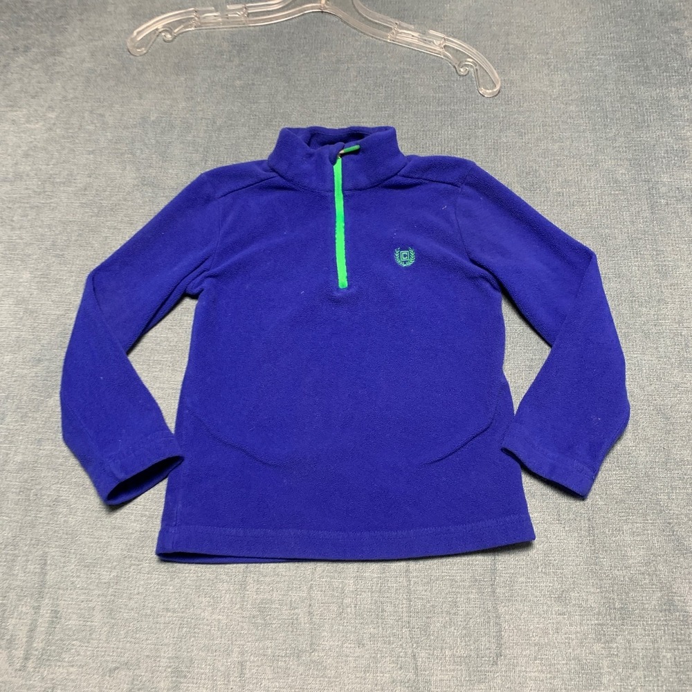Chaps Sweatshirt Toddlers 4/4T Blue Mock Neck Embroidered Logo Soft Quarter Zip